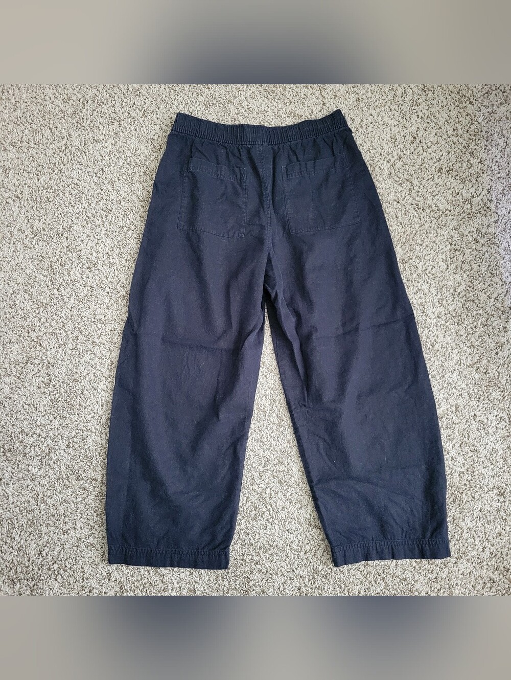 Gap Pants Barrel Leg Linen Black Spring Summer Pant Airy Balloon Tapered Small - Picture 7 of 8